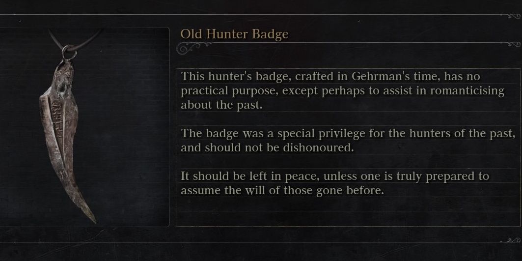 The Old Hunter Badge in Bloodborne