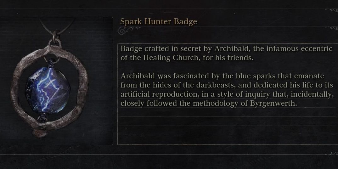 The Spark Hunter Badge in Bloodborne