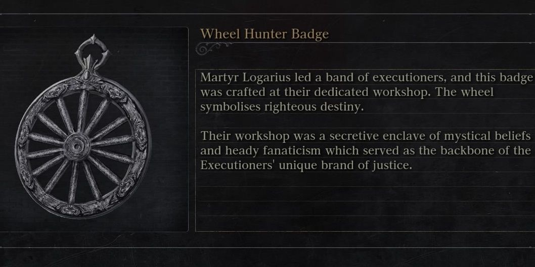 The Wheel Hunter Badge in Bloodborne