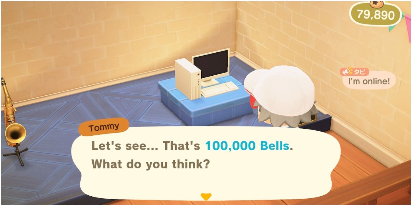 Buying computer at Nook's Cranny Animal Crossing New Horizons