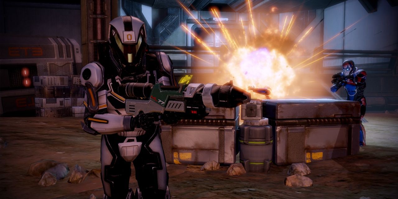 Shepard Wearing Cerberus Assault Armor From Mass Effect 2