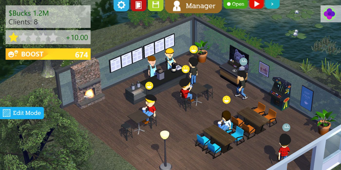 A screenshot of gameplay featuring Coffee Shop Tycoon.