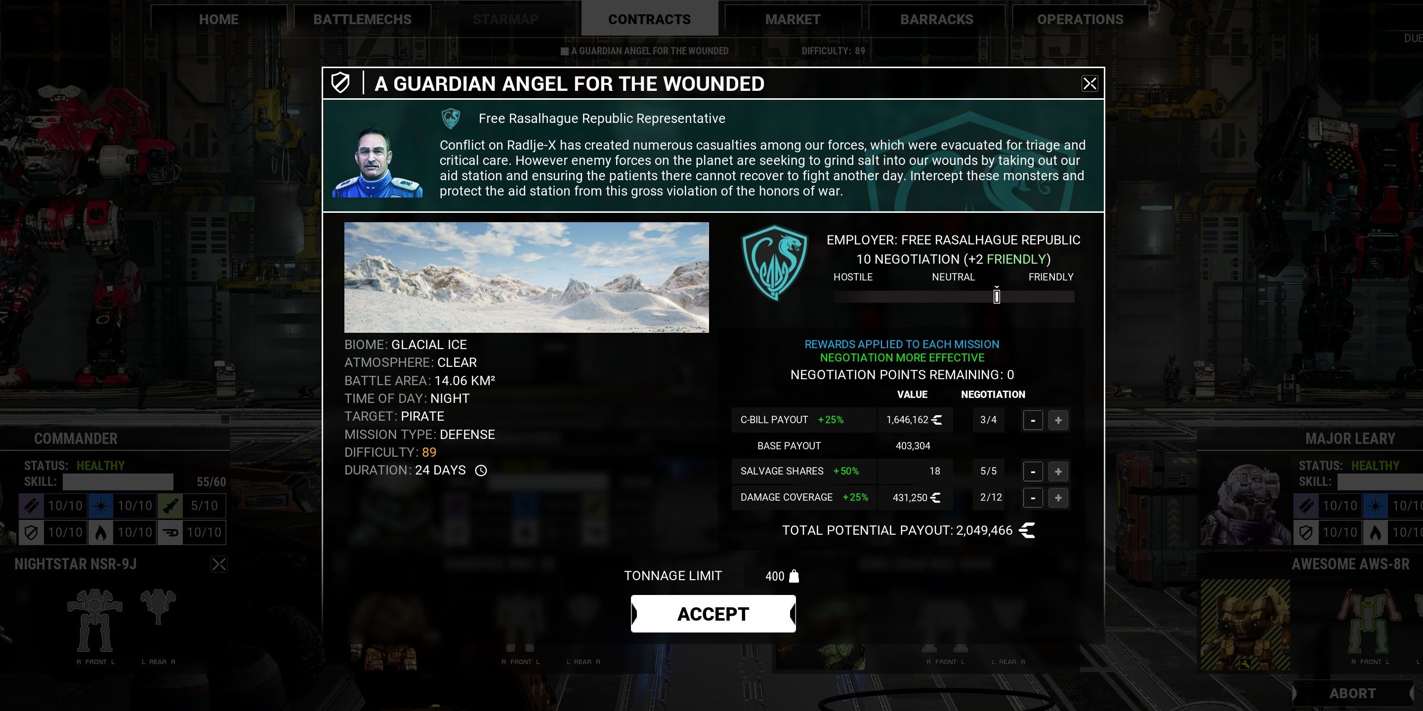 Contracts are now open to renegotiation in MechWarrior 5