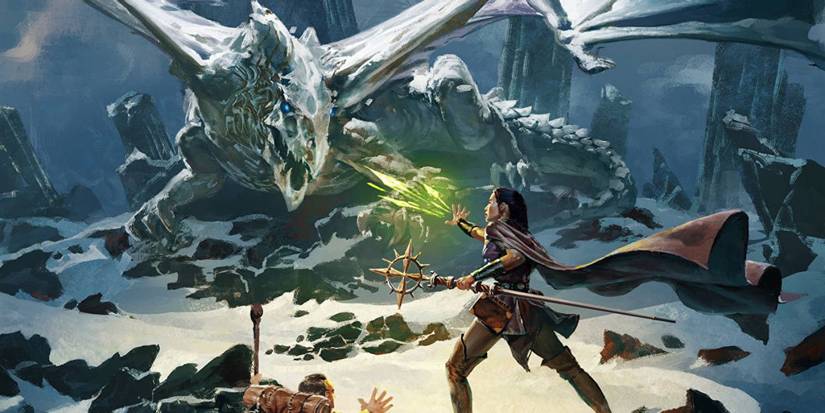 Character Fighting A Dragon