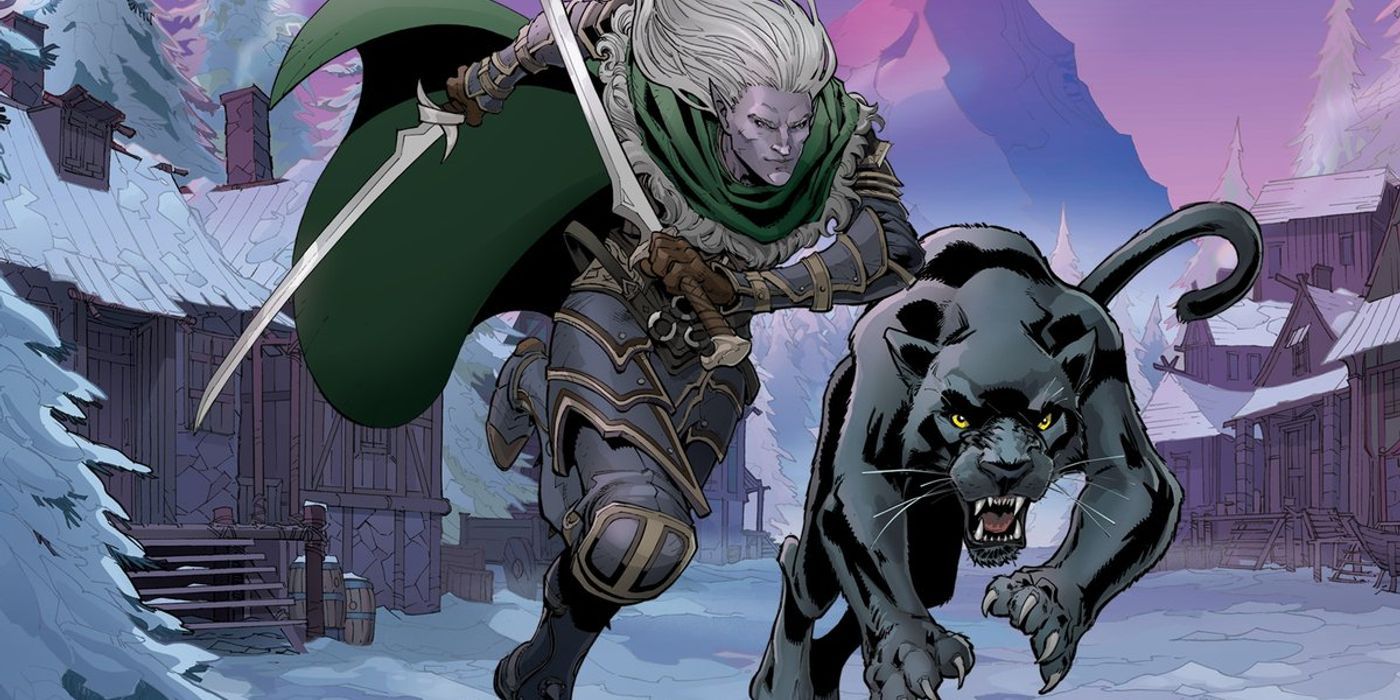 D&D's Drizzt and his astral panther Guenhwyvar