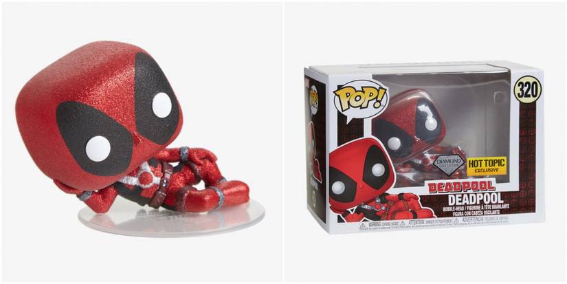 Deadpool Diamond Funko lying down