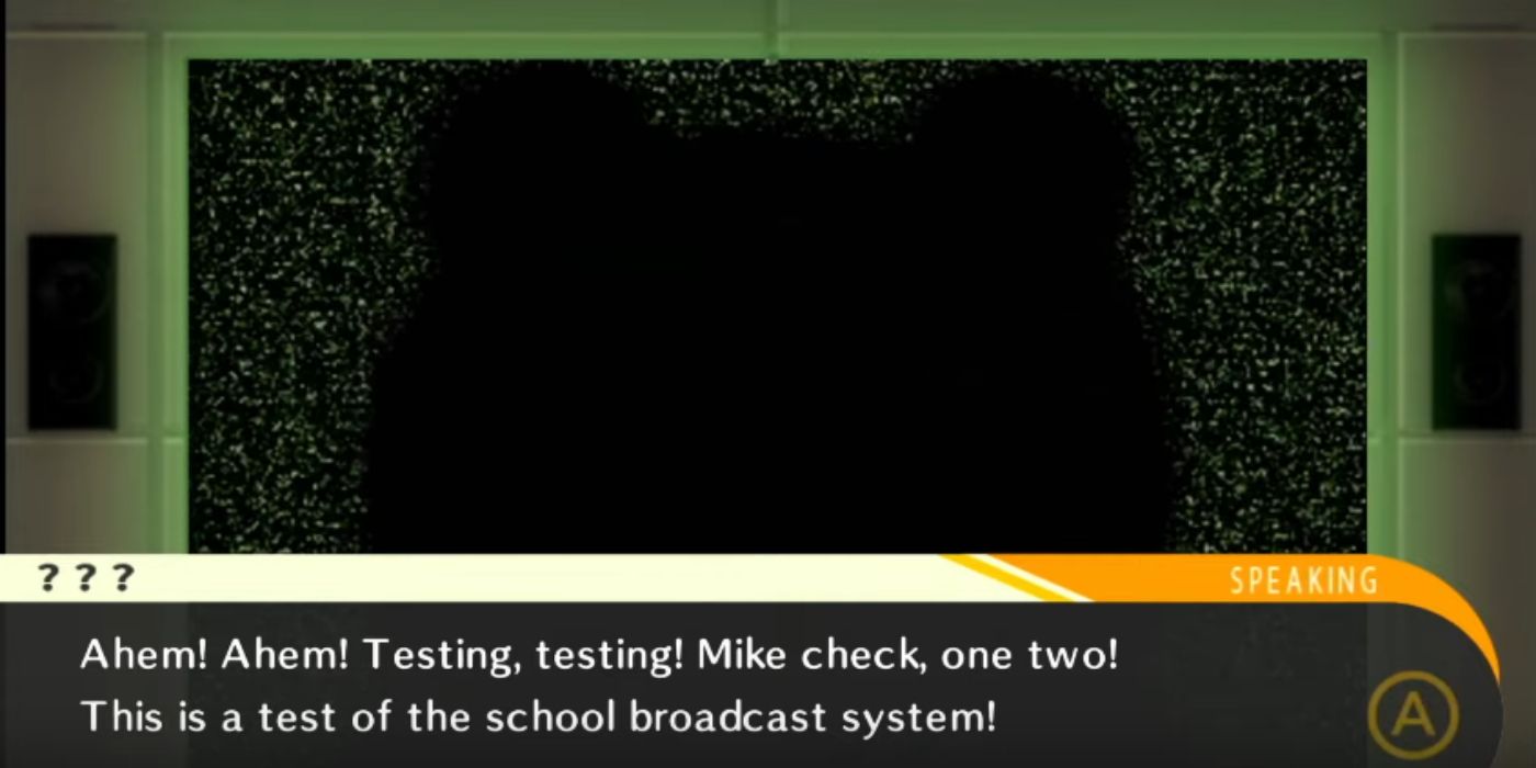Monokuma tests the emergency broadcast system