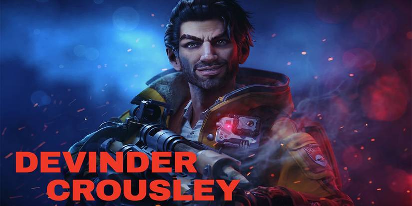 Devinder Crousley smiles deviously while holding his stake launcher