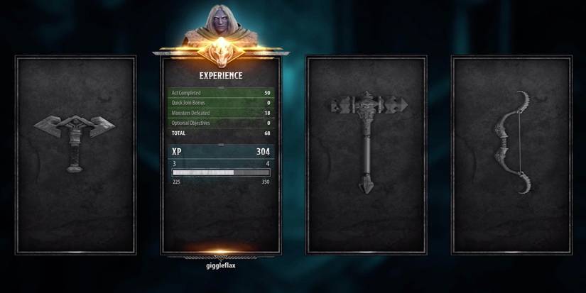 The EXP reward screen from Dungeons & Dragons: Dark Alliance