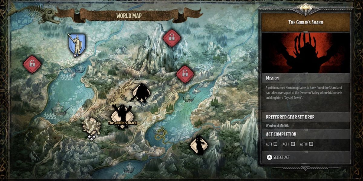 Dungeons & Dragons Dark Alliance world map