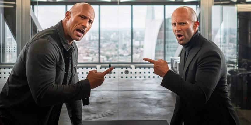 Dwayne Johnson and Jason Statham in Hobbs and Shaw