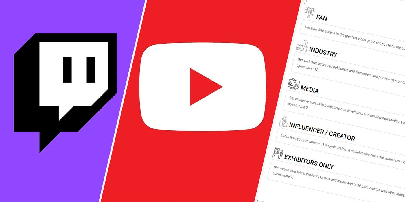 twitch, youtube, e3 portal