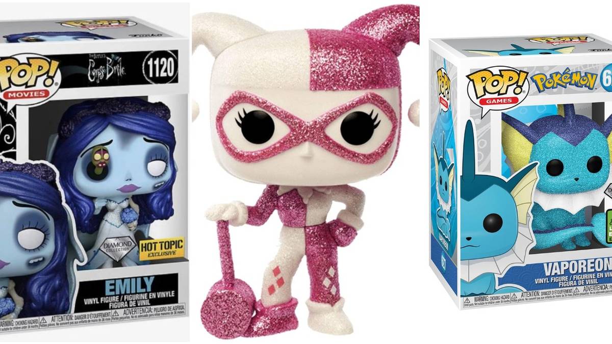 EMILY CORPSE BRIDE, HARLEY QUINN, VAPOREON FUNKOS