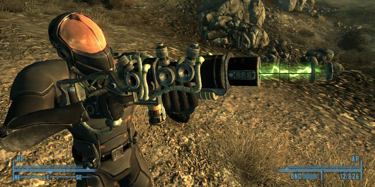 Player Using Energy Rifle From Fallout 3
