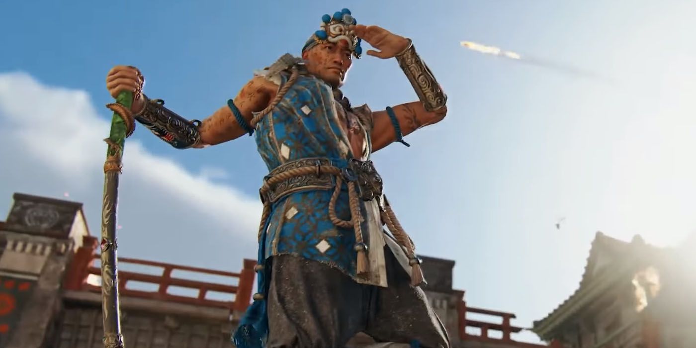 For Honor character gazing over the battlefield