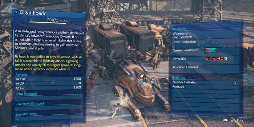 Final fantasy 7 remake gigantapede assess