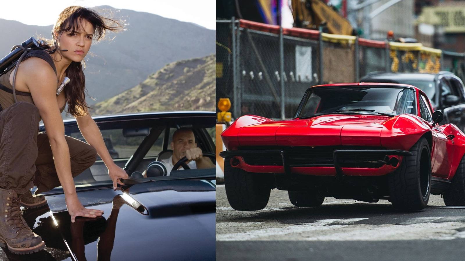Letty and Dom driving, Corvette Sting Ray