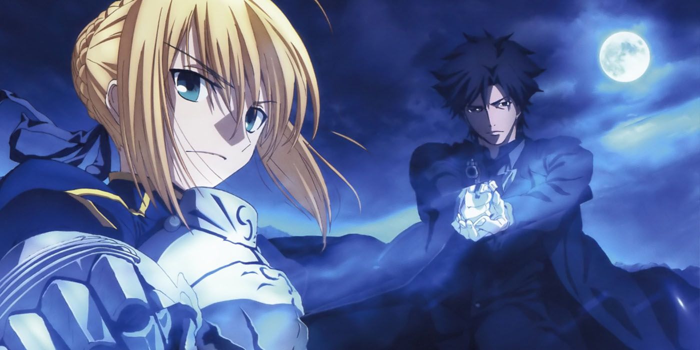 Fate/Zero protagonist Saber and Emiya Kiritsugu.