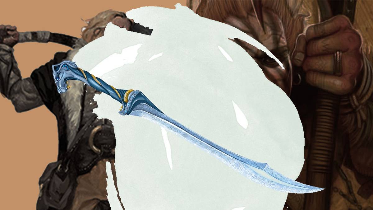 Various barbarian weapons in D&D