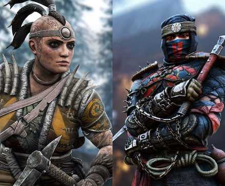 Split image featuring For Honor assassins