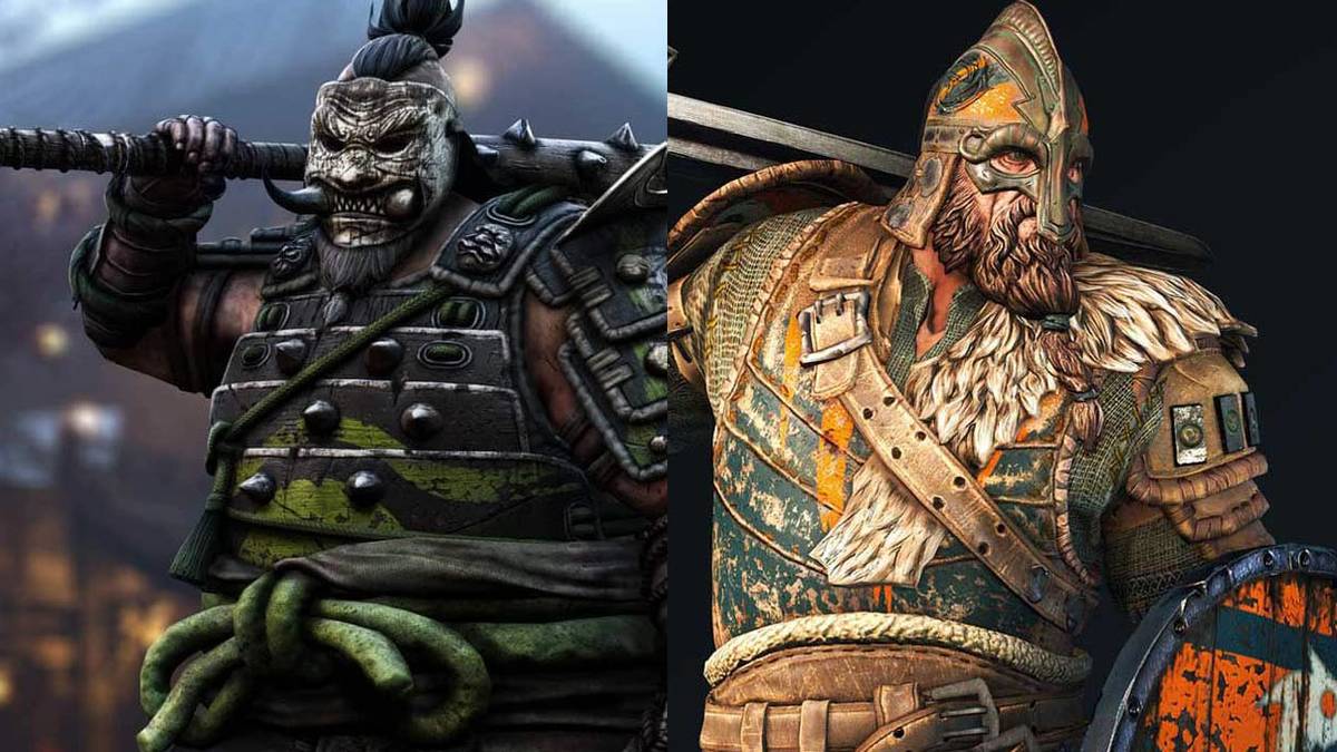 Split images of players using the Heavy class in For honor