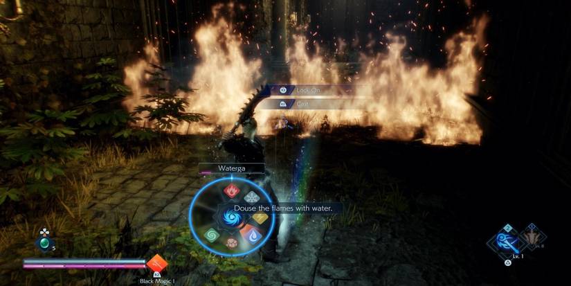 Fighting enemies in Final Fantasy Origin