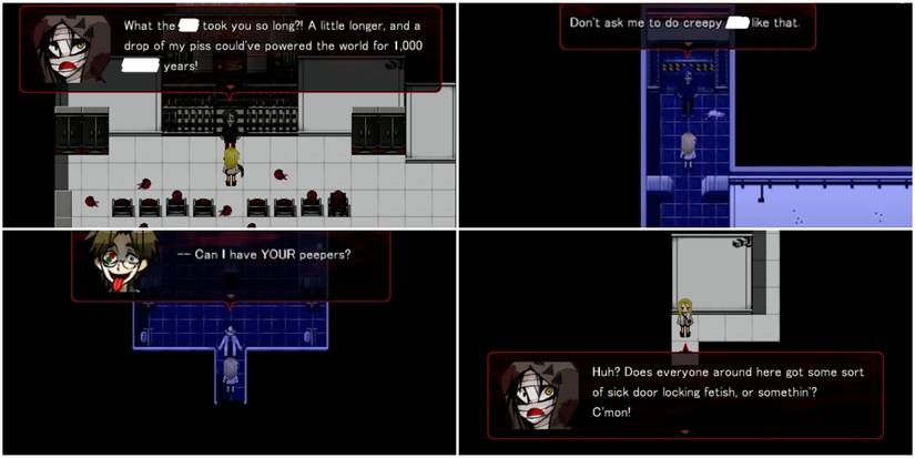 4 Screenshots of Funny Dialogue from Angels of Death Horror Game