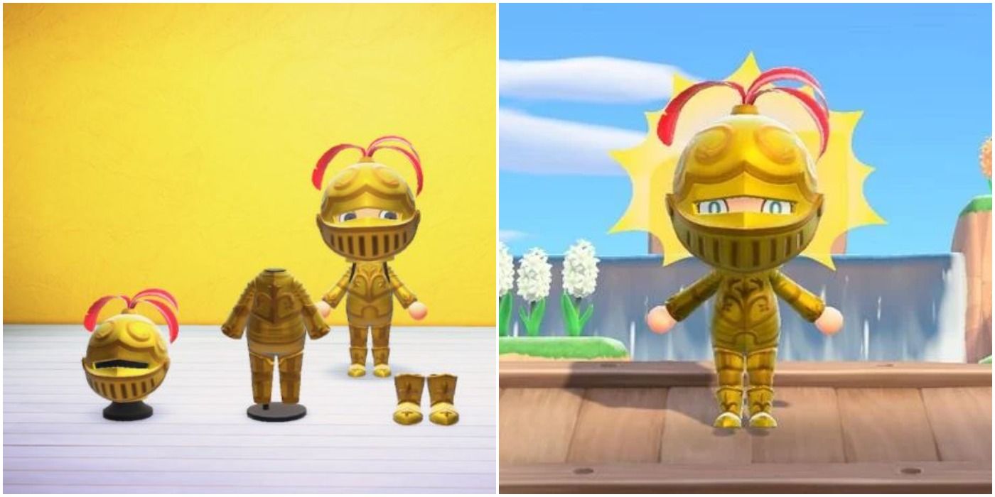 Golden Armor set helmet, body and shoes Animal Crossing New Horizons