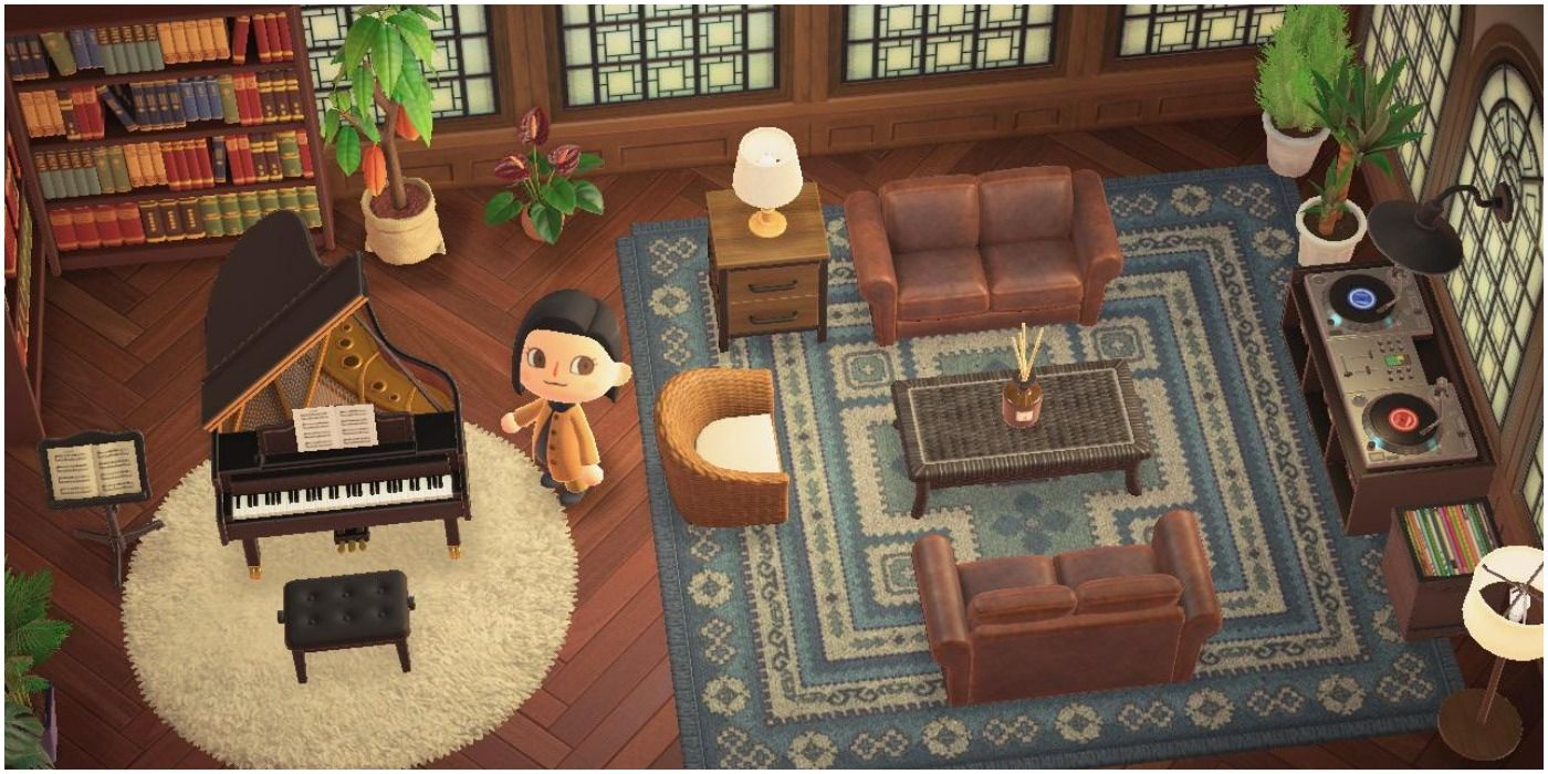 Grand Piano in a living room in Animal Crossing New Horizons