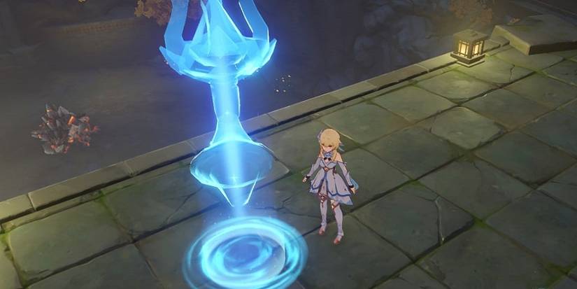 Genshin Impact Female Traveler by Portable Waypoint at Geovishap Boss