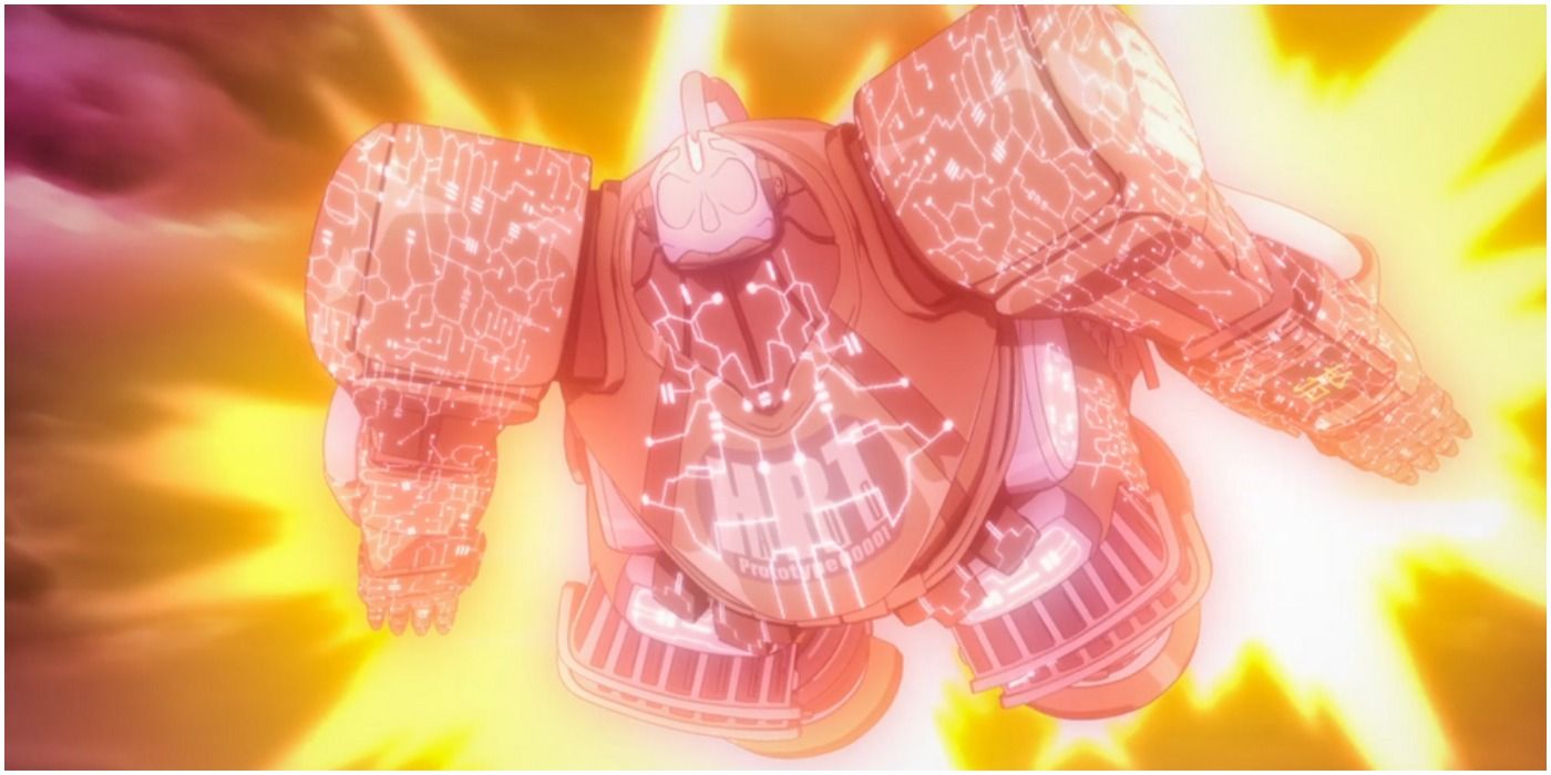 Giant Robot Haruto flying and self destructing Yasuke anime