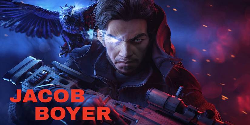 Jacob Boyer's raven sits on his shoulder and shows a metaphysical connection between their eyes