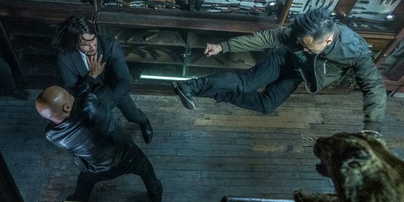 John Wick's antique weapons fight in Parabellum