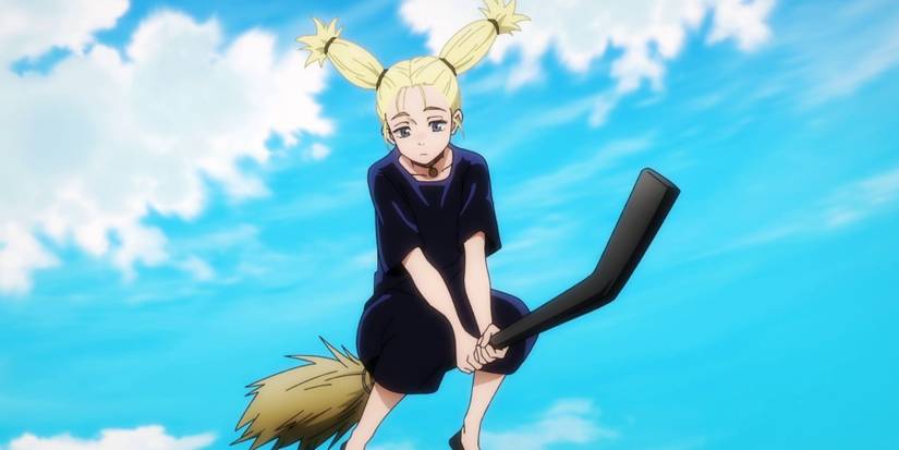Jujutsu Kaisen Momo Nishimiya On Broom Flying
