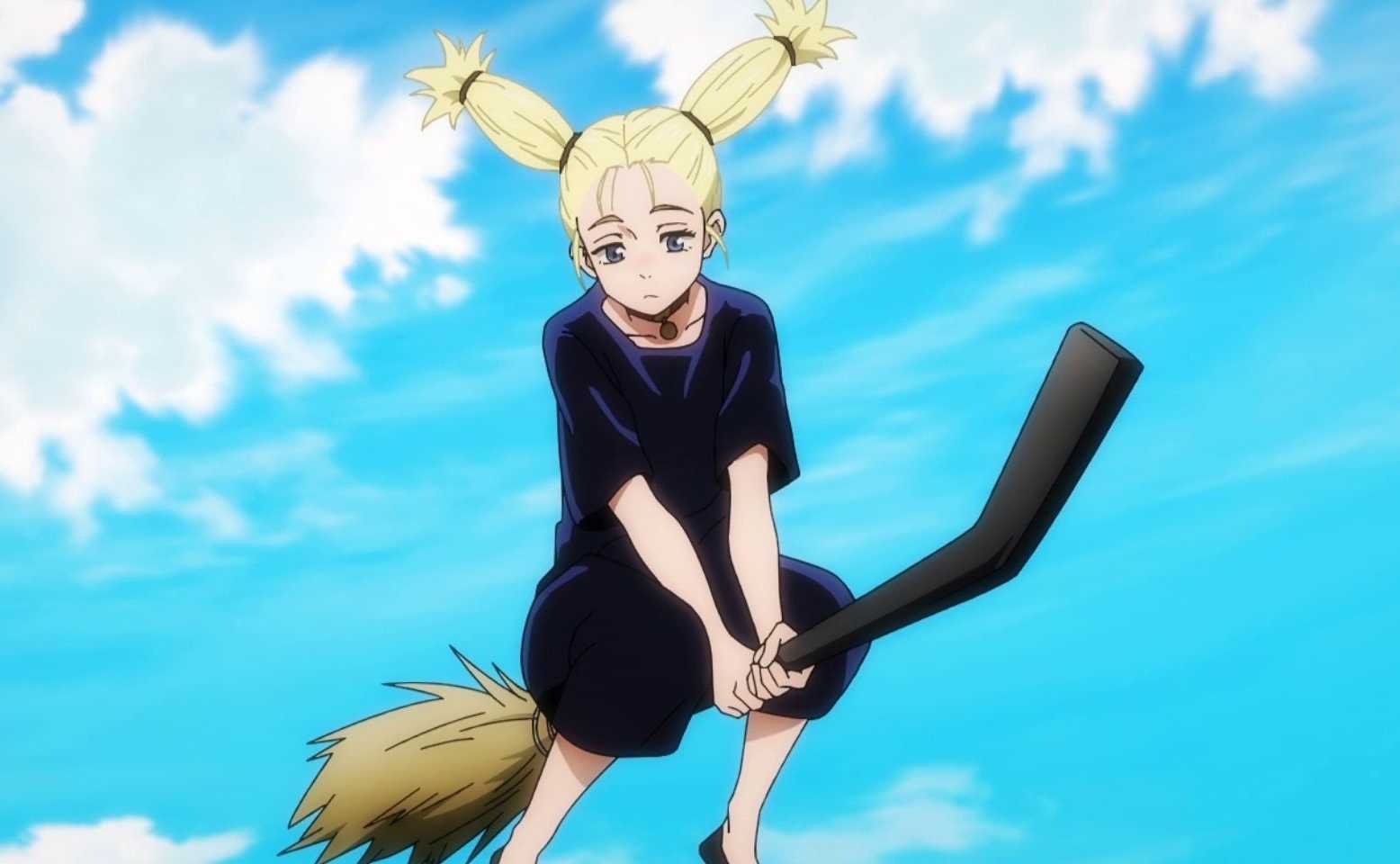 Jujutsu Kaisen Momo Nishimiya On Broom Flying