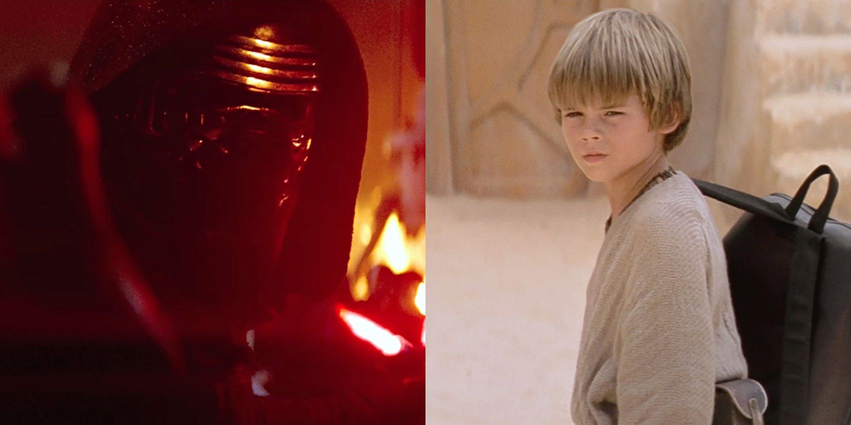 Kylo Ren in The Force Awakens and Anakin Skywalker in The Phantom Menace