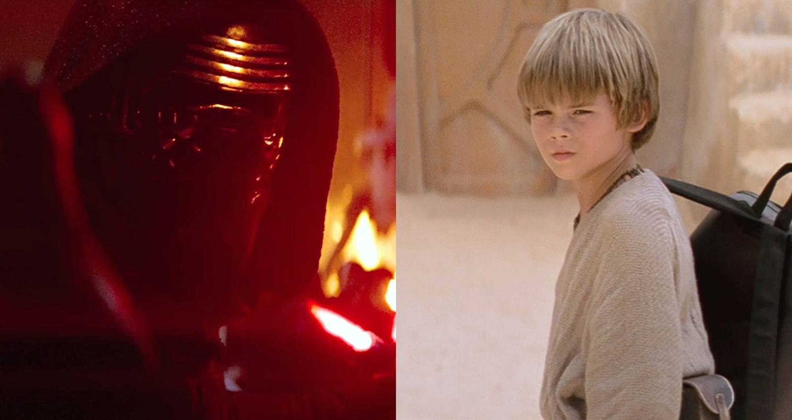 Kylo Ren in The Force Awakens and Anakin Skywalker in The Phantom Menace
