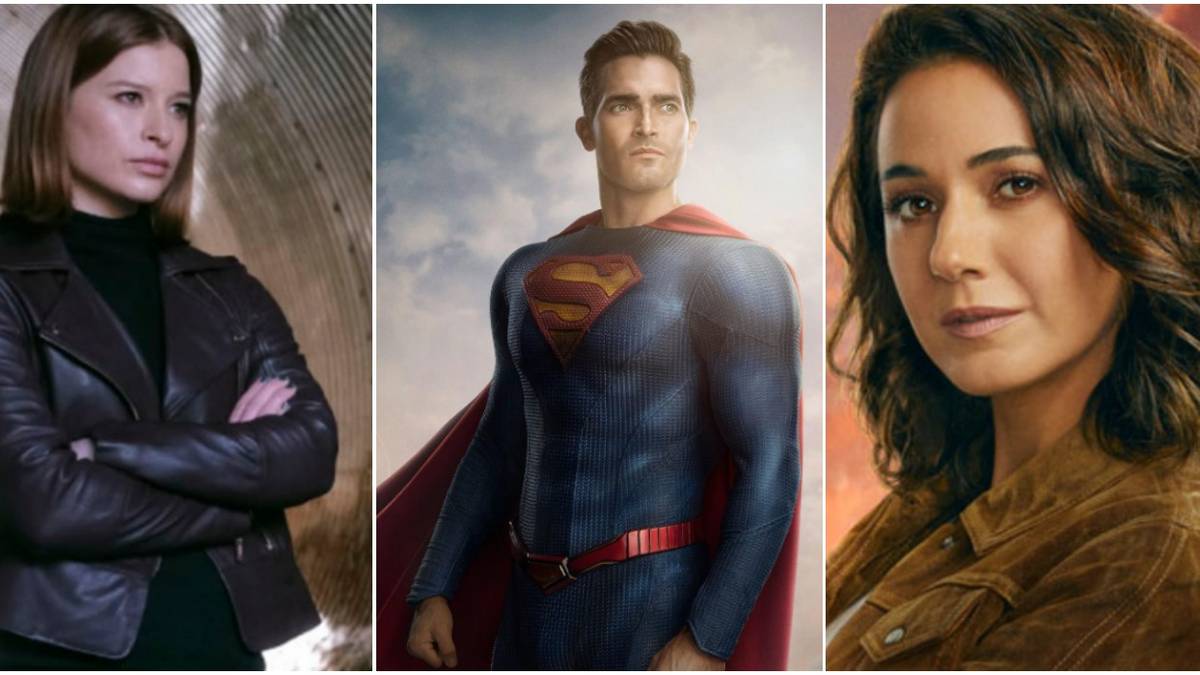 leslie larr, superman, and lana cushing in superman & lois