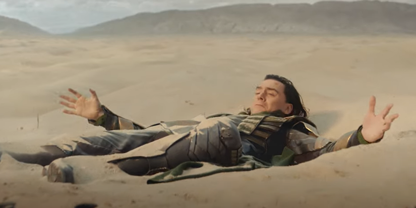 Loki crashes in the desert