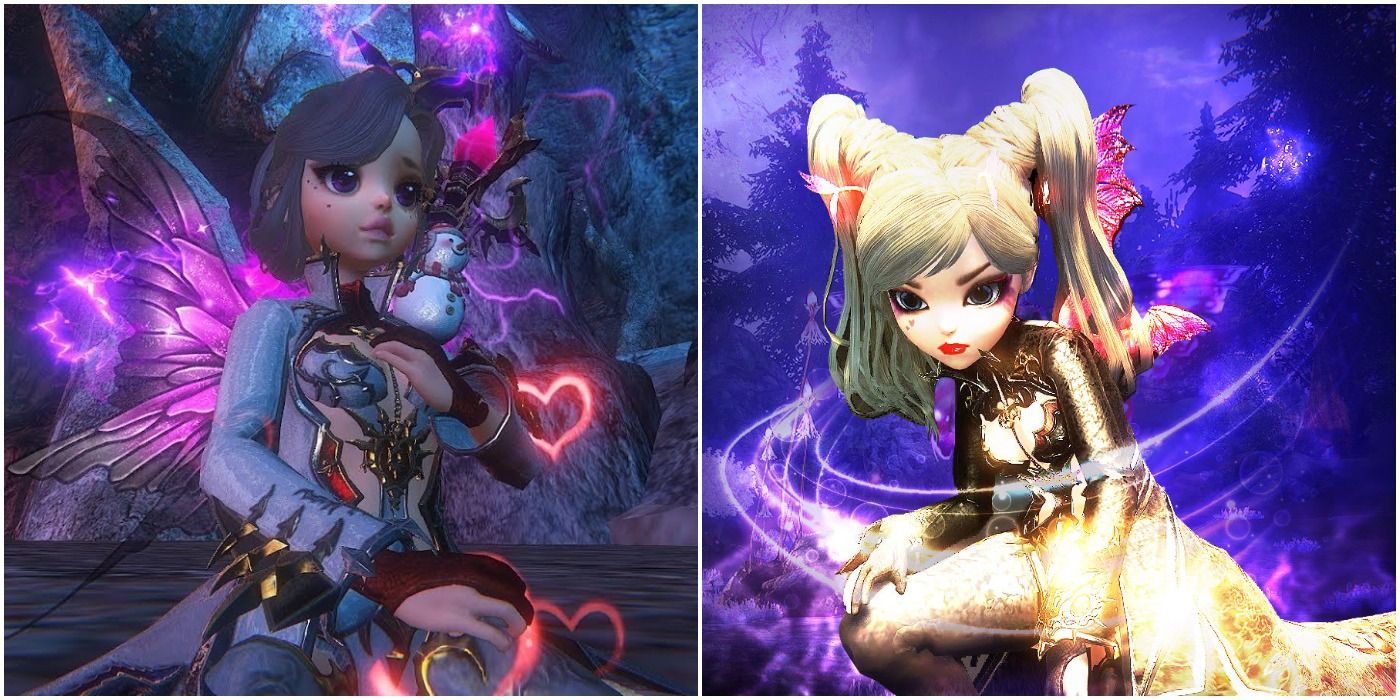 Riders Of Icarus Side By Side Female Magician With Floating Hearts Surrounding Her And Female Magician Posing With Magic Swishing Past