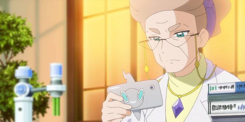 Professor Magnolia With Her Rotom Phone