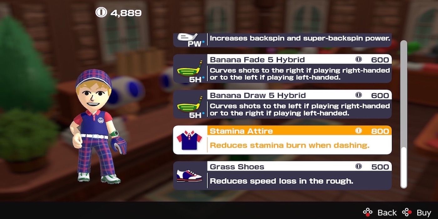 The equipment shop from Mario Golf Super Rush