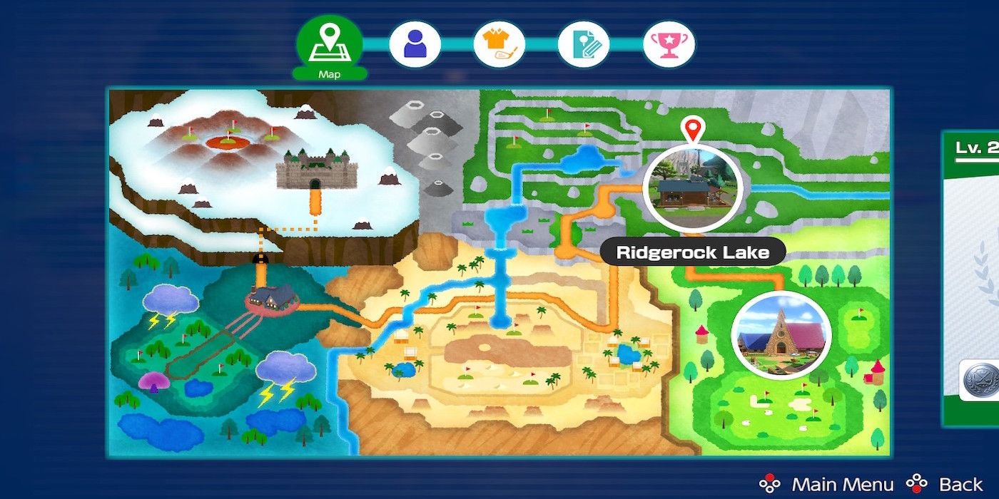 The level map from Mario Golf Super Rush