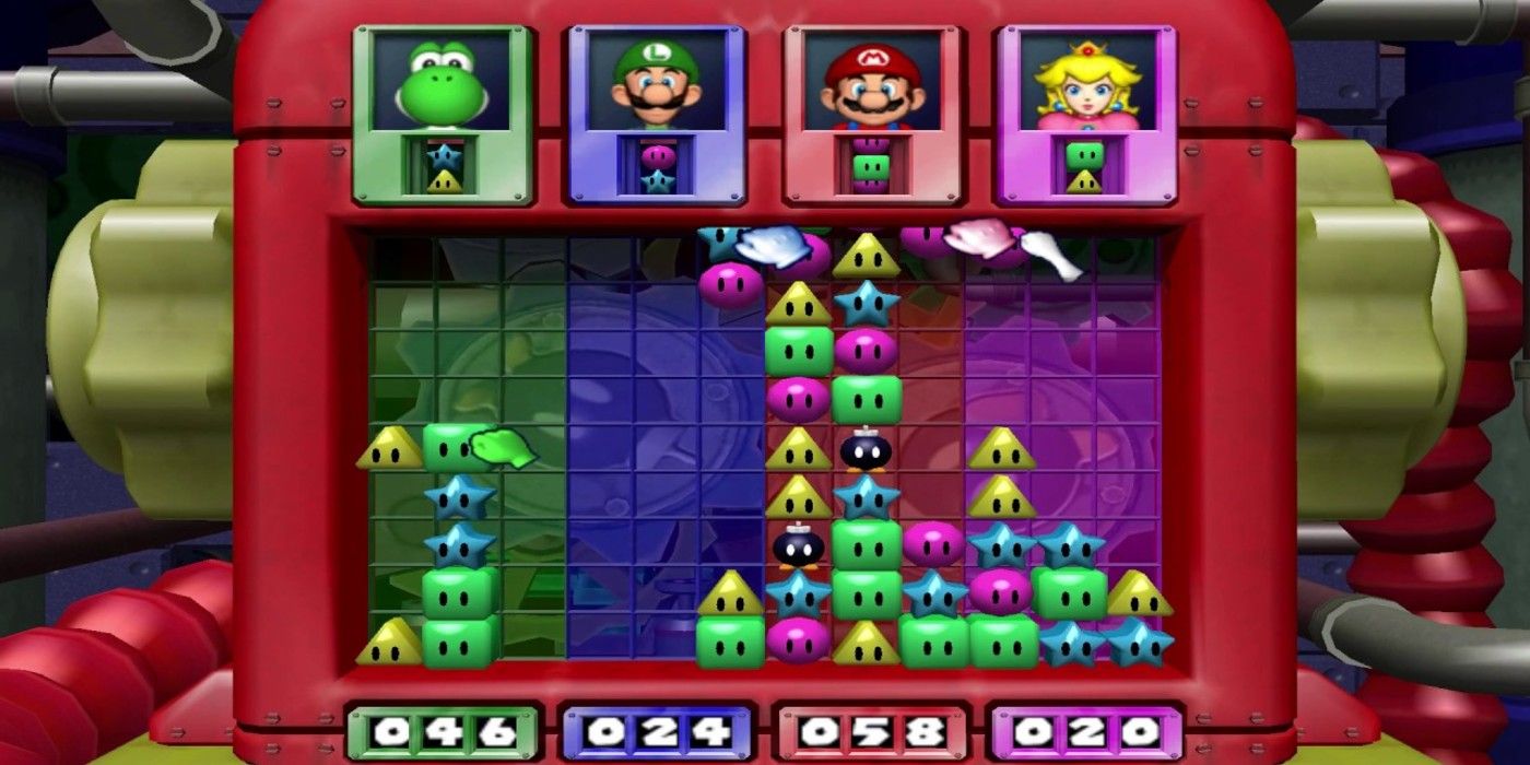 Mario Party 4 Bob-omb Breakers puzzle game with four players