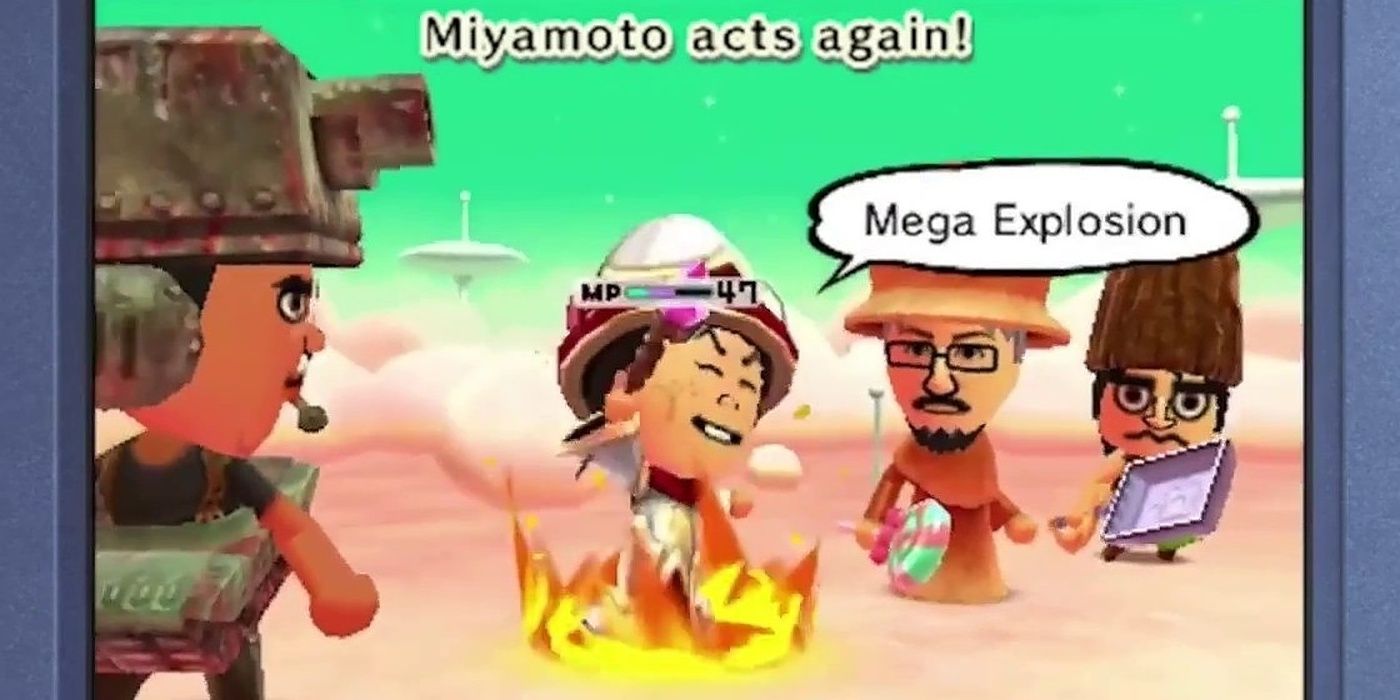 Маг Miitopia использует Mega Explosion