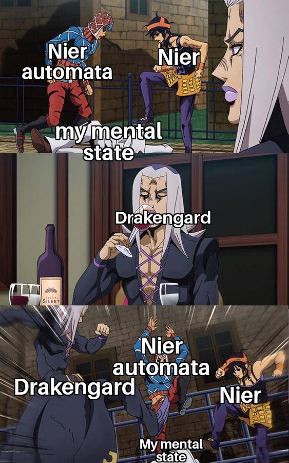 Nier Replicant Drakenguard JoJo meme