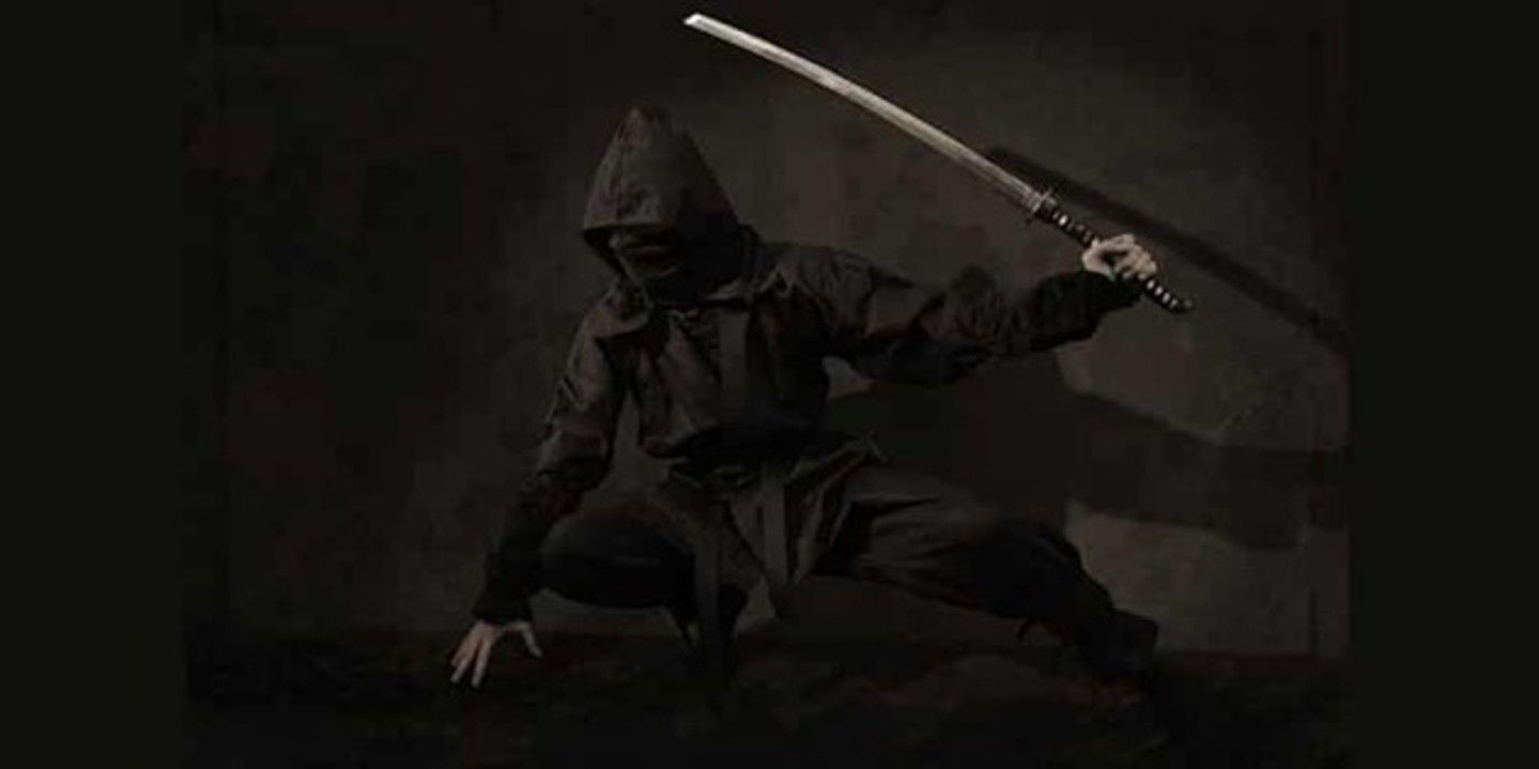 Ninja With Sword In The Shadows