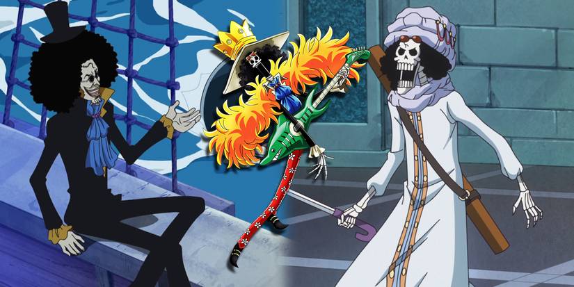One Piece - Brook As A Human Talking To Laboon And Brook As A Skeleton In His Outfit During Whole Cake Island