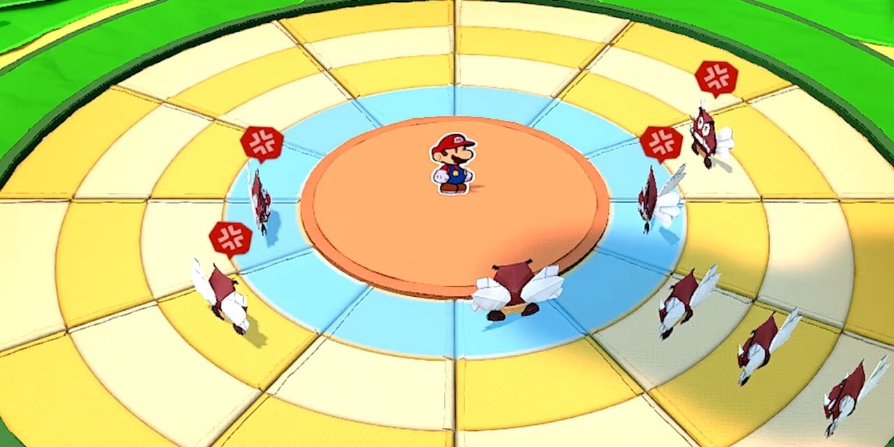 Paper Mario rotating battle board