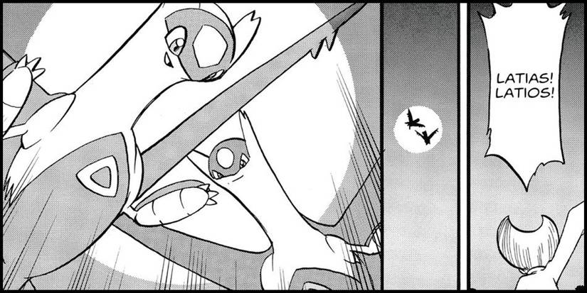 Pokemon Adventures Emerald - Emerald Waving To Latios And Latias